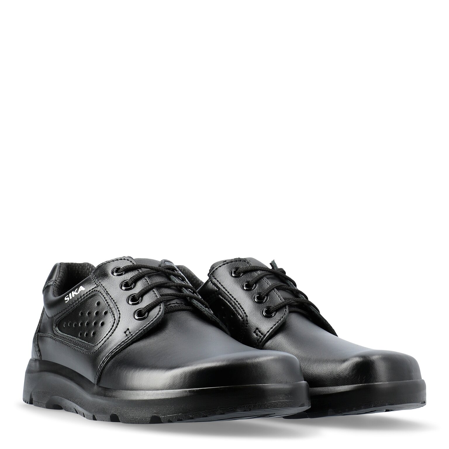 Black lace up work shoes sales